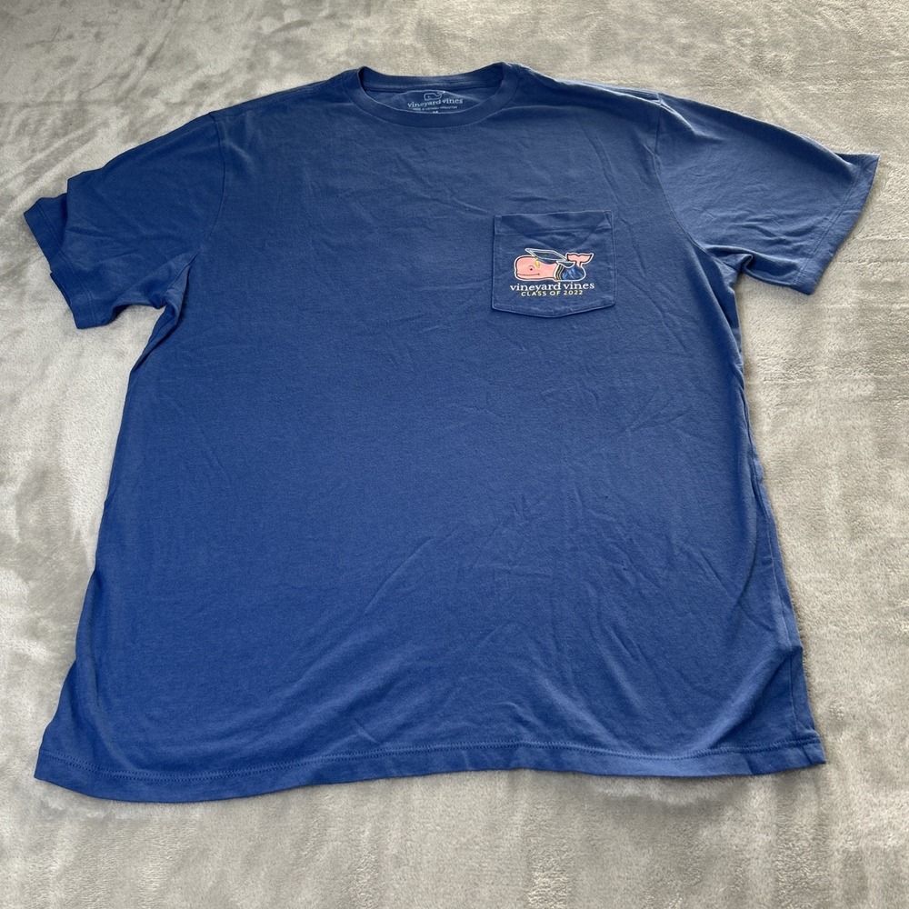 Vineyard Vines Shirt Class Of 2022 Men's Blue Pocket Tee Size M